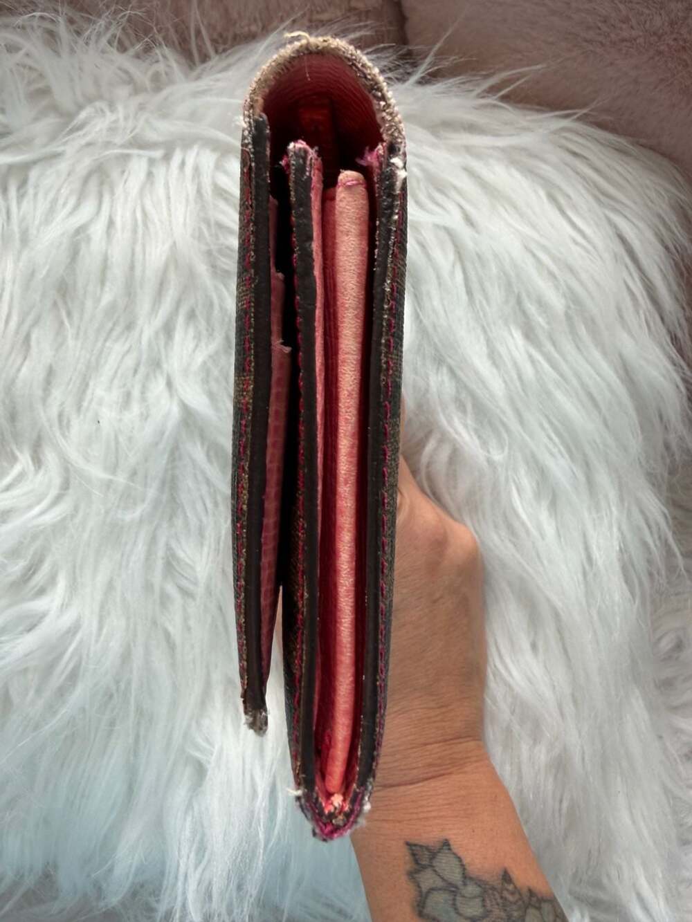 Fendi Vintage Zucca FF Monogram Coated Canvas Long Flap Wallet with Pink Leather - Picture 3 of 10